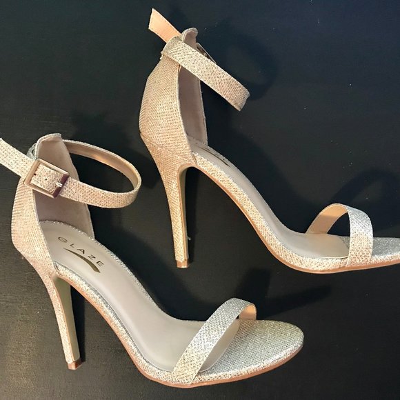 Rose Gold Metallic Two Strap Stiletto Heel - Picture 5 of 8